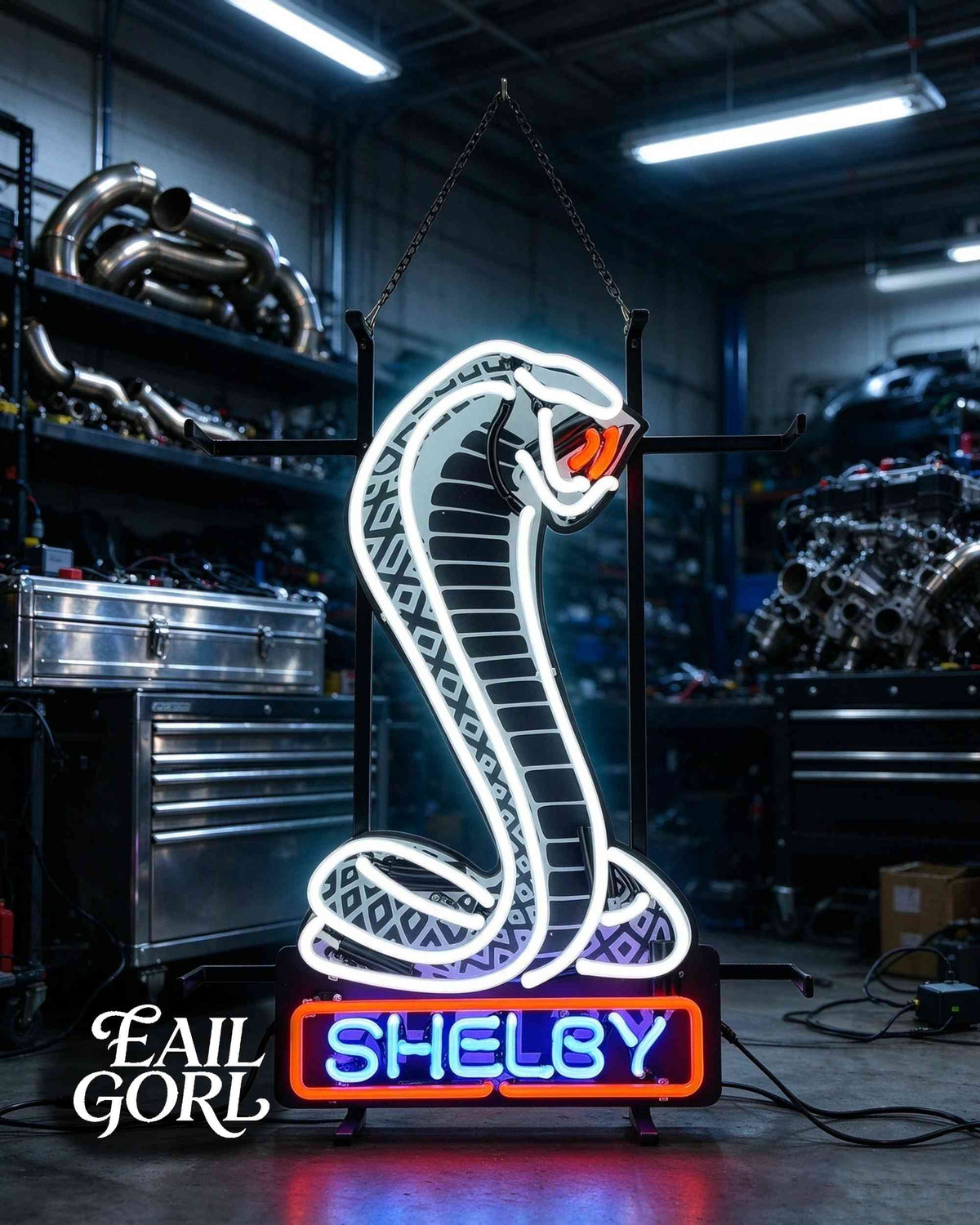 Shelby Cobra Real Glass Neon Sign, alternate view