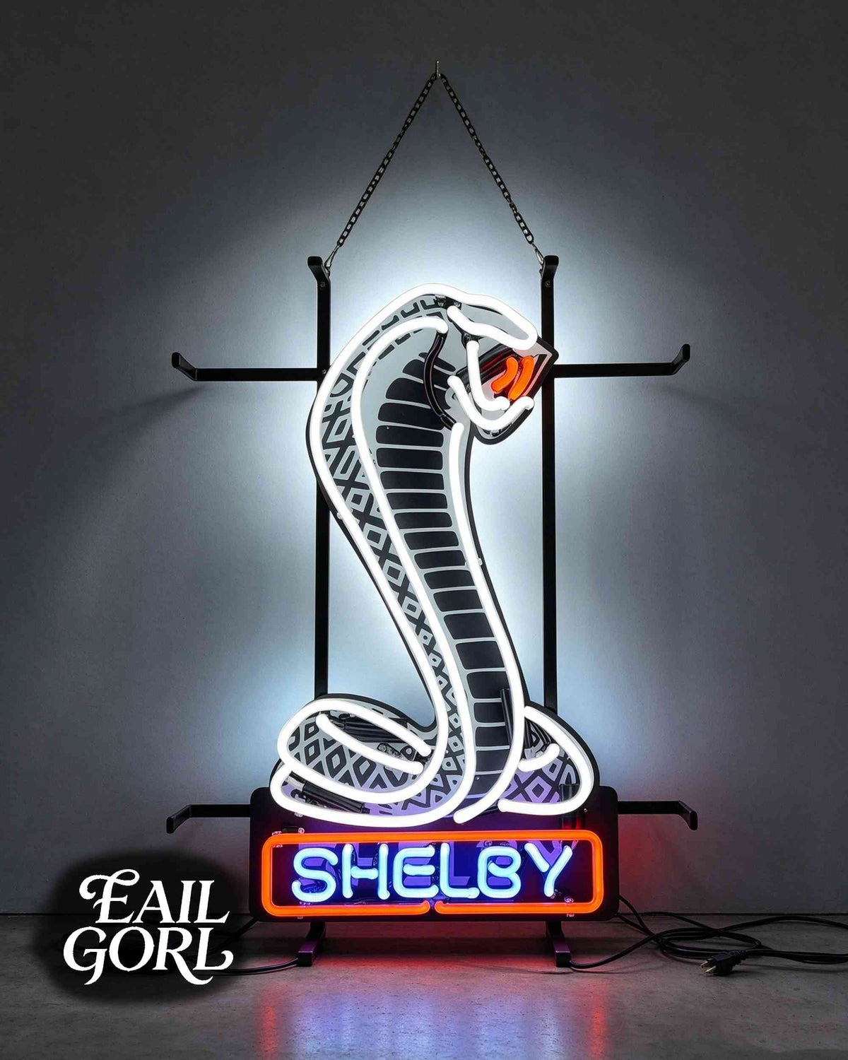 Shelby Cobra Real Glass Neon Sign, lit