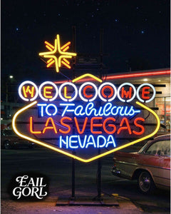 Welcome To Fabulous Las Vegas Neon Sign, in a room