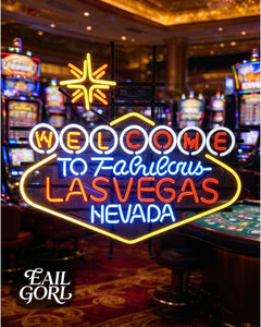Welcome To Fabulous Las Vegas Neon Sign, on a wall