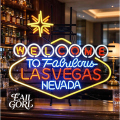 Welcome To Fabulous Las Vegas Neon Sign, lit