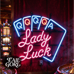 Lady Luck Neon Sign, wide view