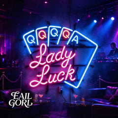 Lady Luck Neon Sign, angle view