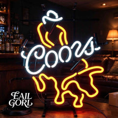 Coors Banquet Neon Sign, on a wall