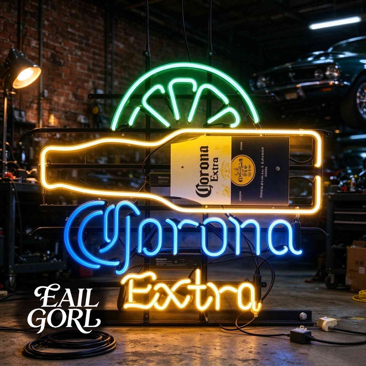 Corona Extra Beer Bucket Neon Sign, detail