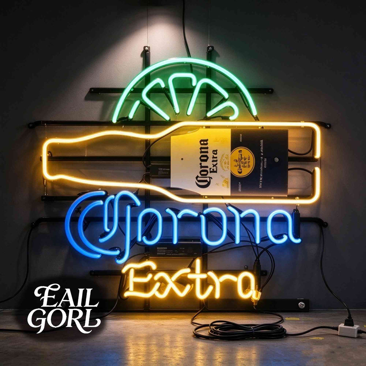 Corona Extra Beer Bucket Neon Sign, wide view