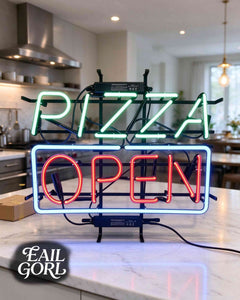Pizza Open Neon Sign, detail