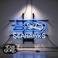 Seattle Seahawks Football Neon Sign, wide view