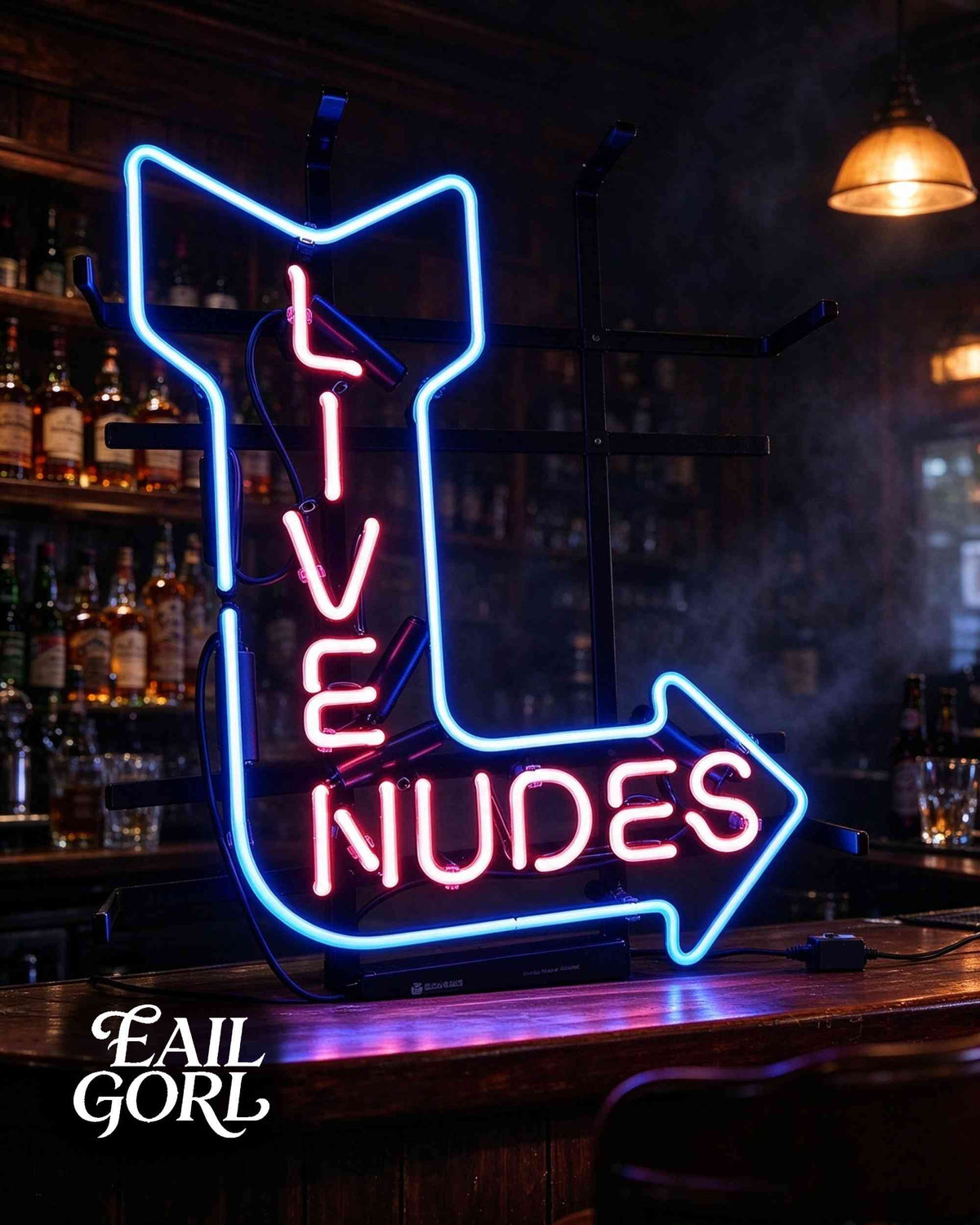 Live Nudes Neon Sign, detail
