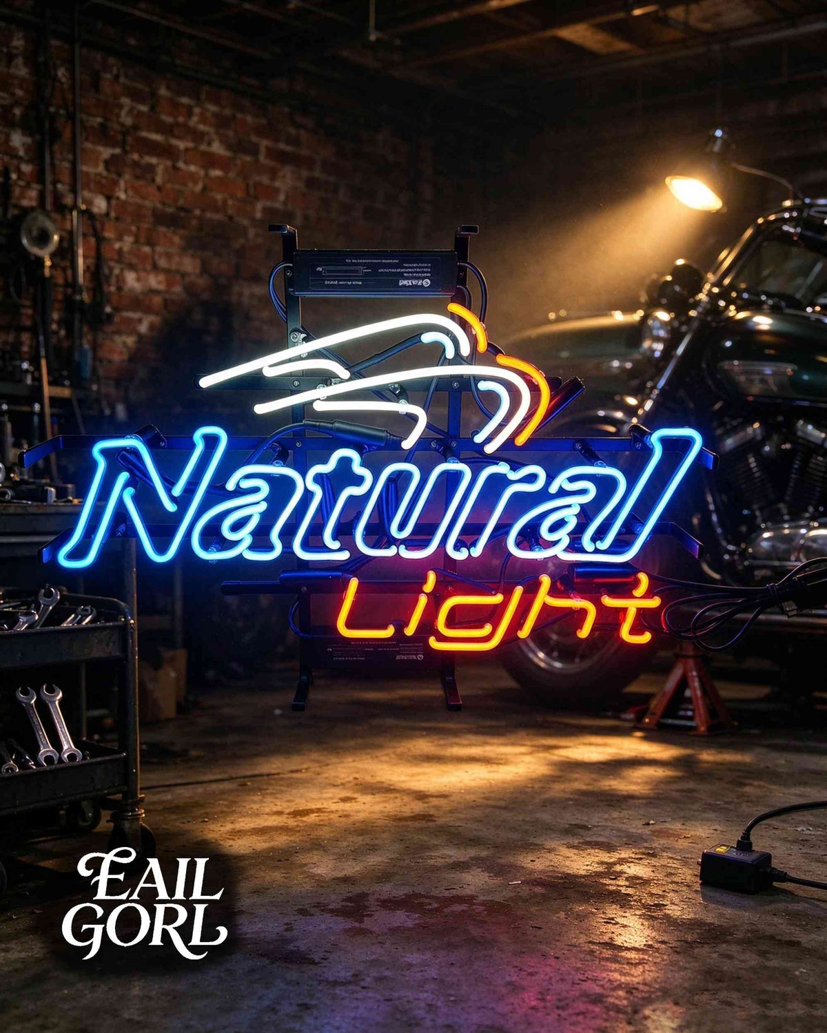Natural Light Neon Sign, front view