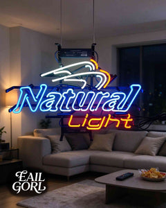 Natural Light Neon Sign, wide view