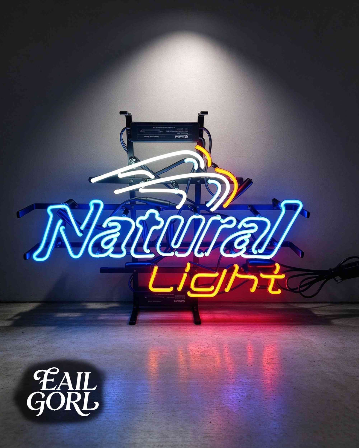 Natural Light Neon Sign, angle view