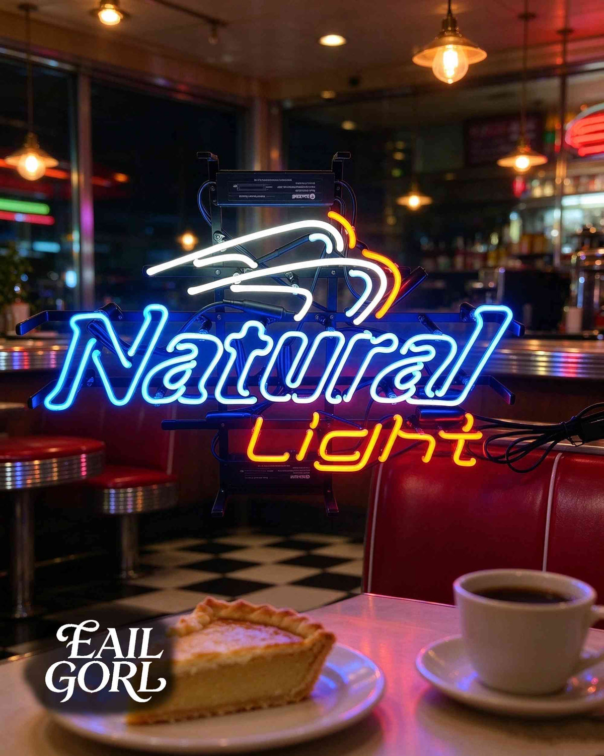 Natural Light Neon Sign, detail