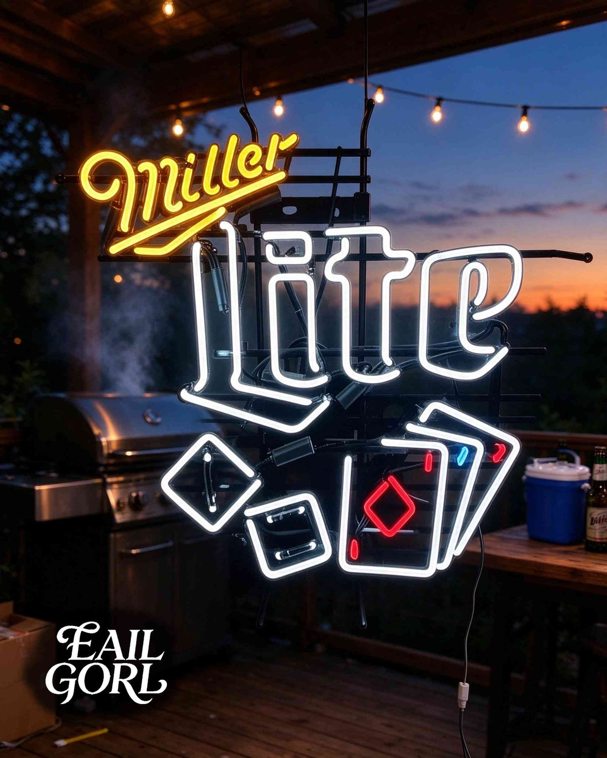 Miller Lite Neon Sign, alternate view