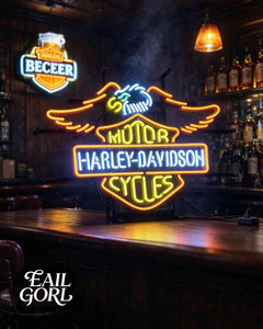 Harley-Davidson Motorcycles Neon Sign, detail