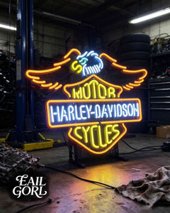 Harley-Davidson Motorcycles Neon Sign, angle view