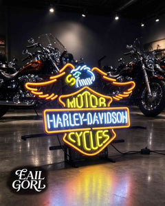 Harley-Davidson Motorcycles Neon Sign, wide view