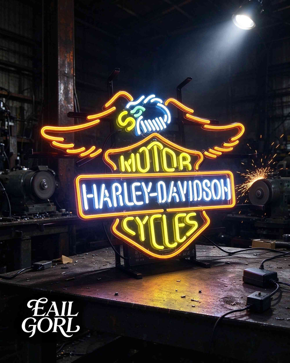 Harley-Davidson Motorcycles Neon Sign, alternate view