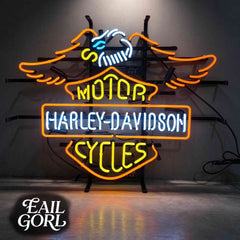 Harley-Davidson Motorcycles Neon Sign, lit