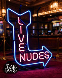 Live Nudes Neon Sign, wide view