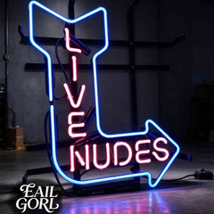 Live Nudes Neon Sign, lit