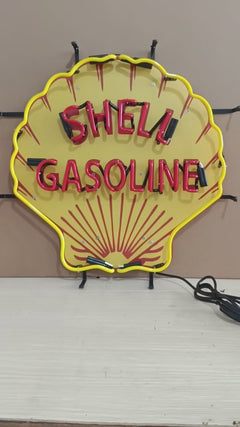 Vintage Shell Premium Gasoline Neon Sign - Handmade Real Glass Garage Decor