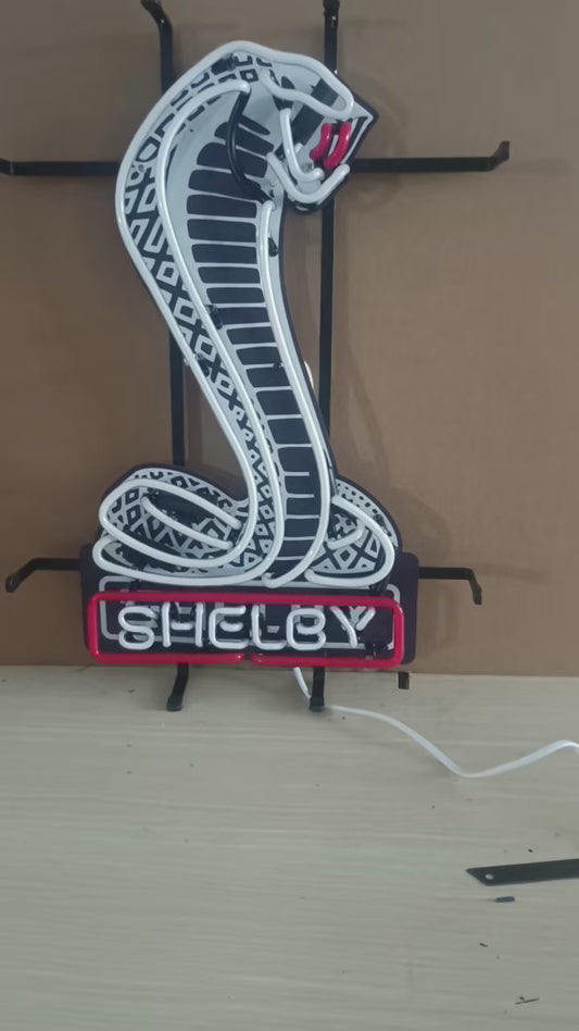 Shelby Cobra Real Glass Neon Sign - Handmade Custom Garage & Man Cave Wall Art