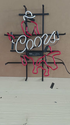 Coors Banquet Neon Sign - Rocky Mountain Beer Light for Home Bar & Garage